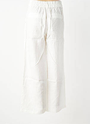 Pantalon large fermeture zippée sous rabat boutonné taille haute blanc STREET ONE femme