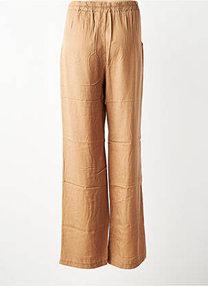 Pantalon large tissage popeline taille normale marron GEISHA femme