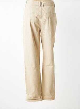 Pantalon chino tissage popeline taille haute beige GEISHA femme