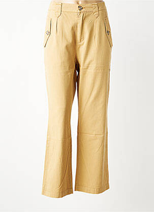 Pantalon droit tissage popeline taille normale beige GARCIA femme