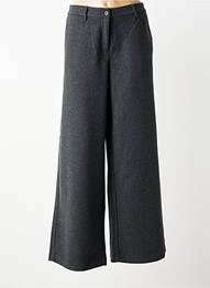 Pantalon large fermeture zippée sous rabat boutonné taille haute gris SOYACONCEPT femme