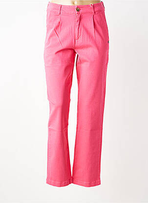 Pantalon chino fermeture zippée sous rabat boutonné taille normale rose GARCIA femme