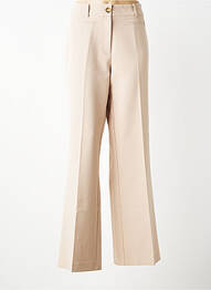 Pantalon flare taille normale taille normale beige GEISHA femme