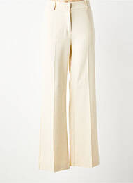 Pantalon flare taille à pinces taille haute beige GEISHA femme