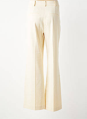 Pantalon flare taille à pinces taille haute beige GEISHA femme