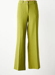 Pantalon flare taille à pinces taille haute vert GEISHA femme