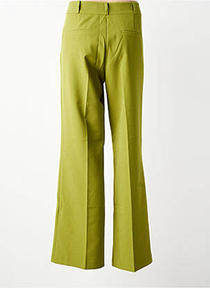 Pantalon flare taille à pinces taille haute vert GEISHA femme