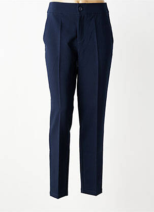 Pantalon chino fermeture zippée sous rabat boutonné taille normale bleu STREET ONE femme