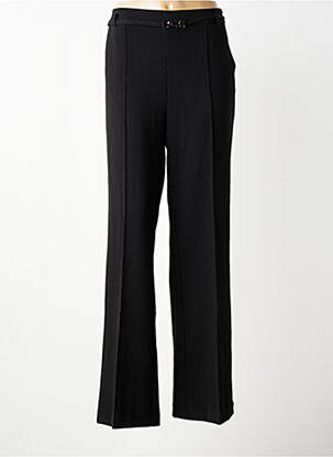 Pantalon droit tissage crêpe taille normale noir GEISHA femme