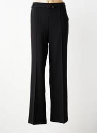 Pantalon droit tissage crêpe taille normale noir GEISHA femme