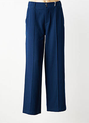 Pantalon droit tissage crêpe taille normale bleu STREET ONE femme