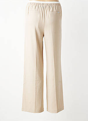 Pantalon large tissage popeline taille élastique beige GARCIA fille