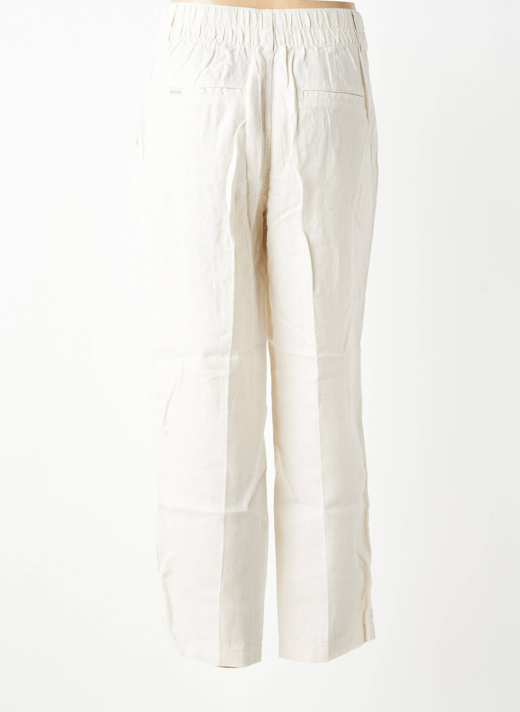 Pantalon droit fermeture zippée sous rabat boutonné taille normale beige STREET ONE femme