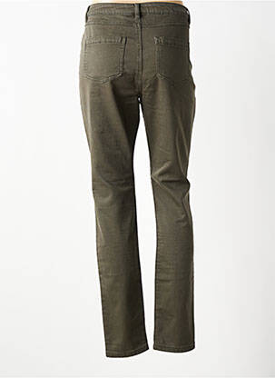 Pantalon slim tissage popeline taille normale vert GEISHA femme
