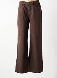Jeans coupe large tissage brut taille normale marron GEISHA femme