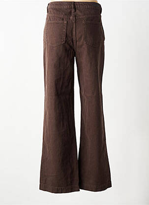 Jeans coupe large tissage brut taille normale marron GEISHA femme