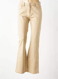 Jeans coupe large tissage brut taille normale beige GARCIA femme