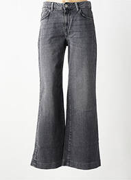 Jeans coupe large tissage brut taille normale noir GARCIA femme
