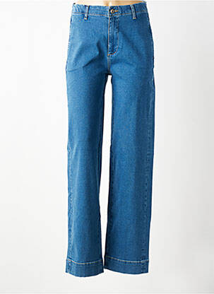 Jeans coupe droite stretch taille normale bleu GEISHA femme