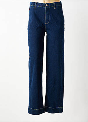 Jeans coupe droite stretch taille normale bleu fonce GEISHA femme