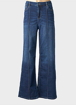 Jeans coupe large stretch taille normale bleu GEISHA femme
