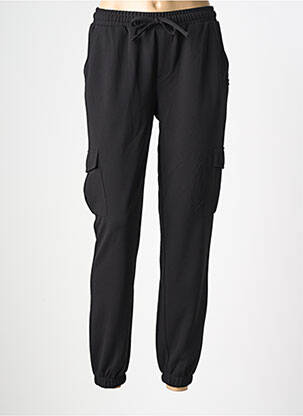 Pantalon droit tissage crêpe taille normale noir GARCIA femme