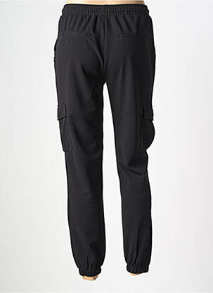 Pantalon droit tissage crêpe taille normale noir GARCIA femme