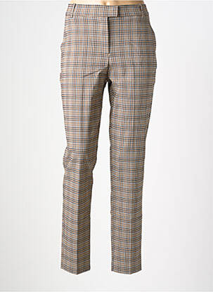 Pantalon chino tissage popeline taille normale marron GEISHA femme