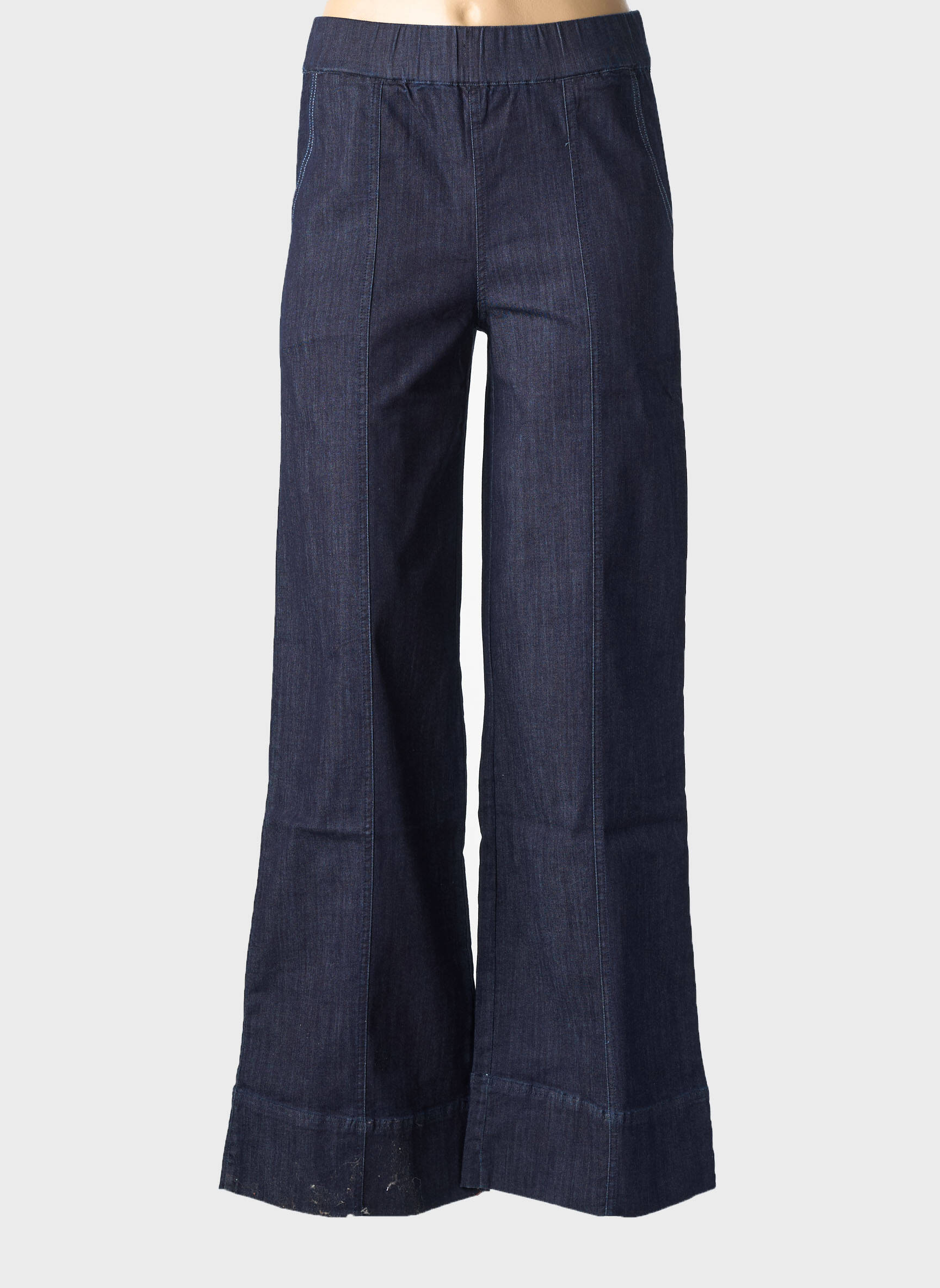 Jeans coupe large stretch taille normale bleu GEISHA femme