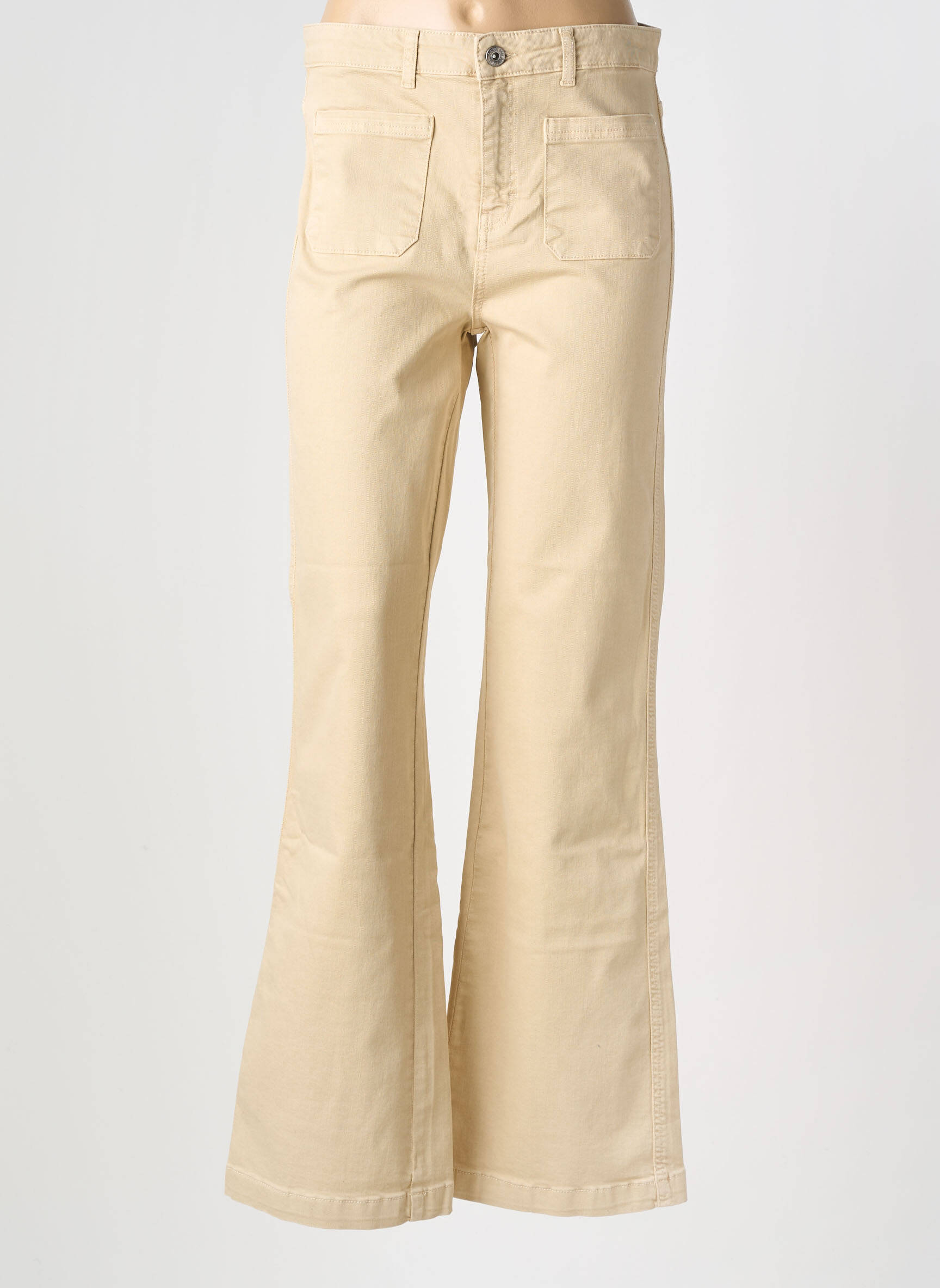 Jeans bootcut taille normale taille normale beige GEISHA femme