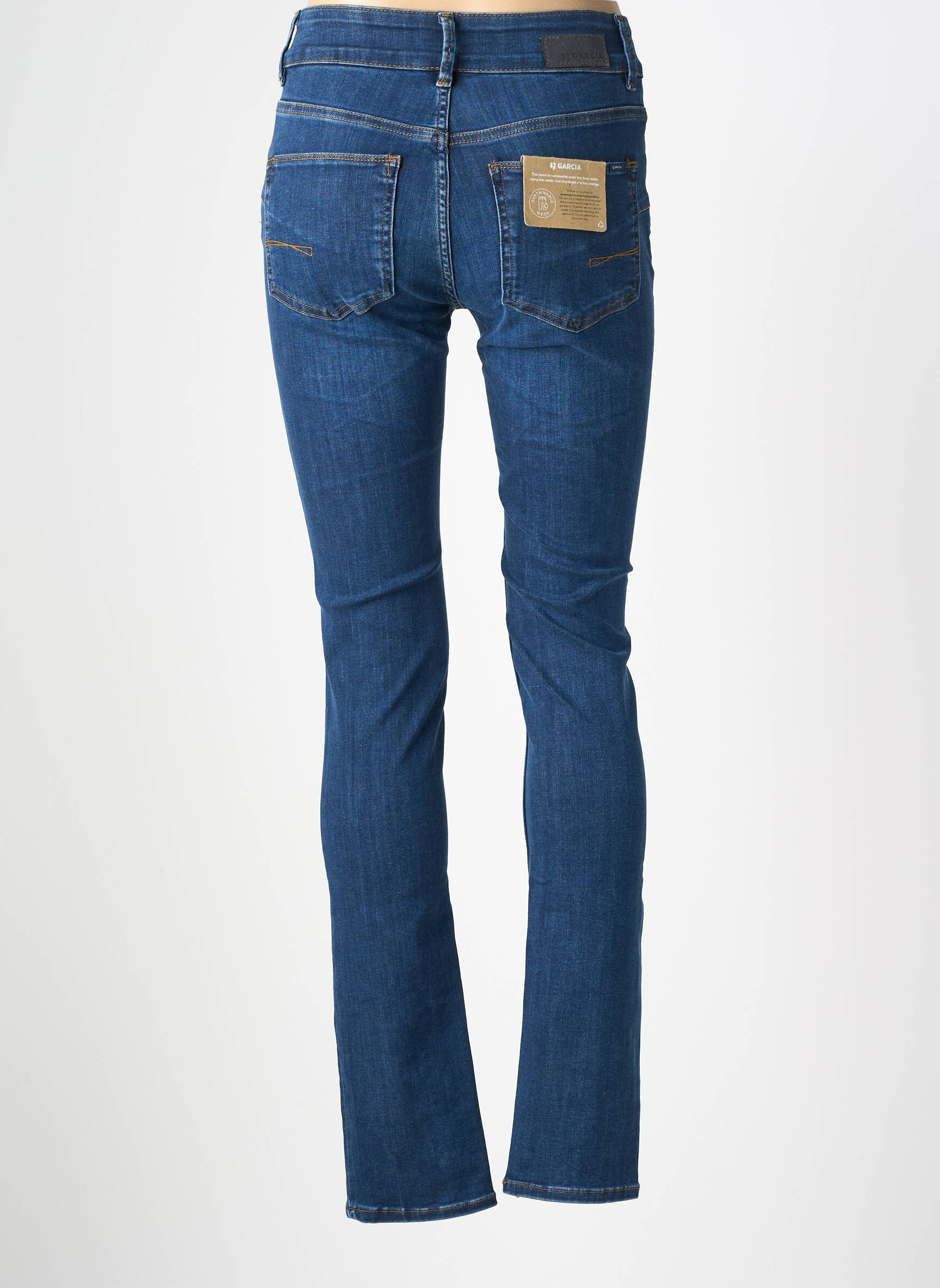 Jeans coupe slim stretch taille normale bleu GARCIA femme