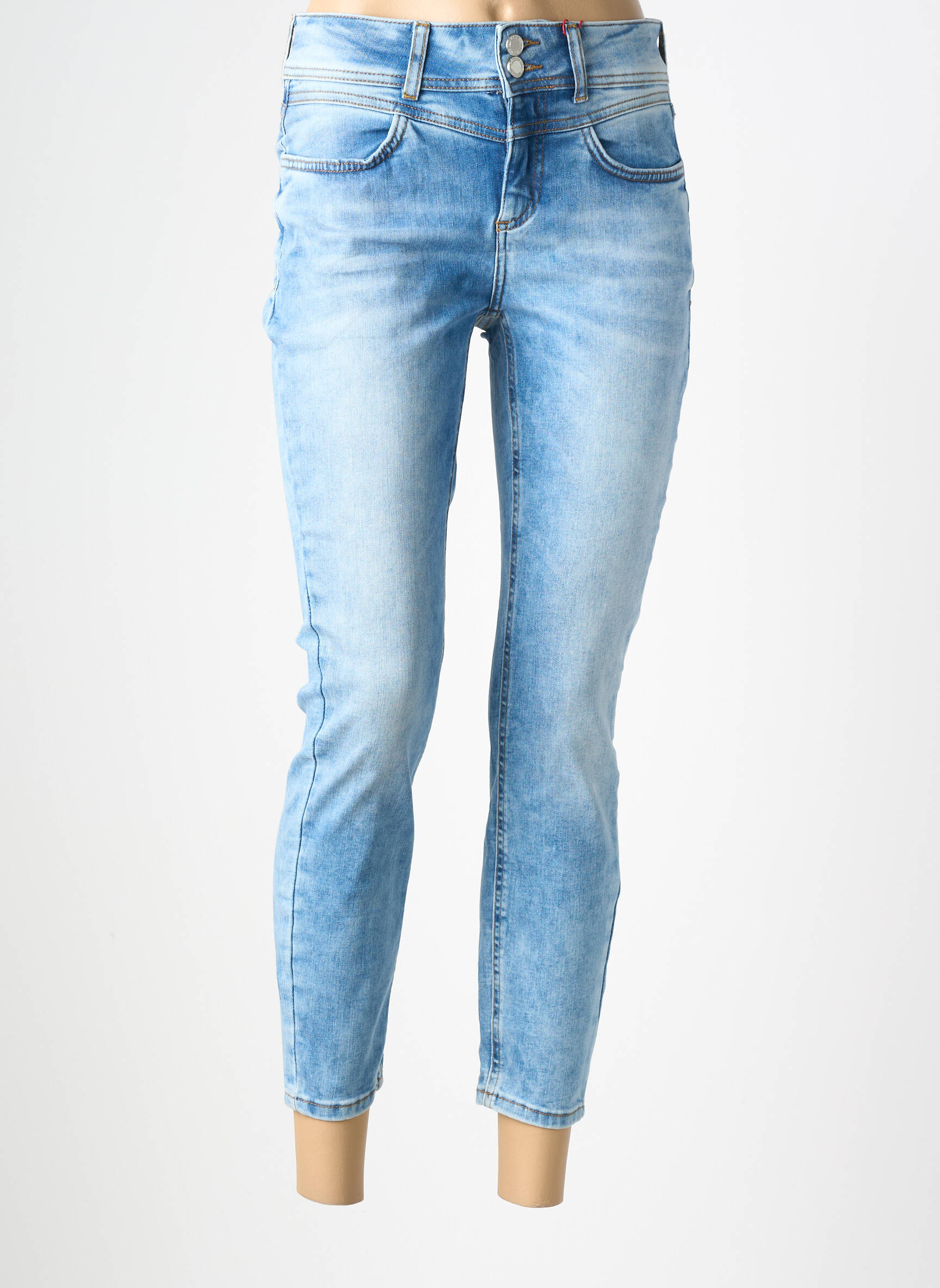 Jeans coupe slim tissage brut taille normale bleu STREET ONE femme
