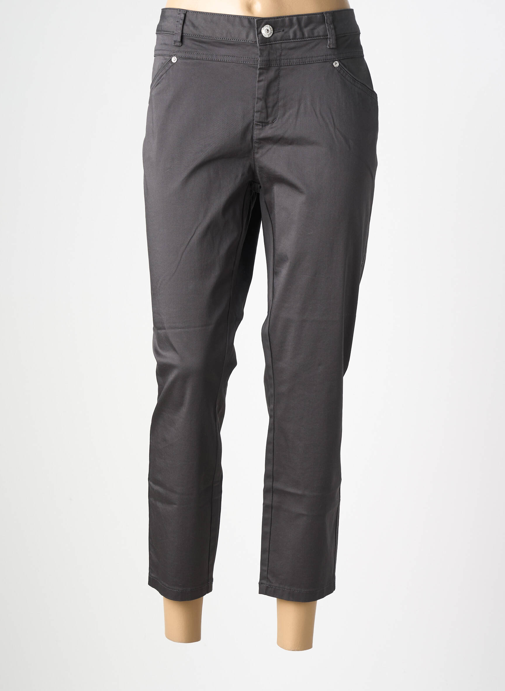 Pantalon 7/8 stretch taille normale gris STREET ONE femme