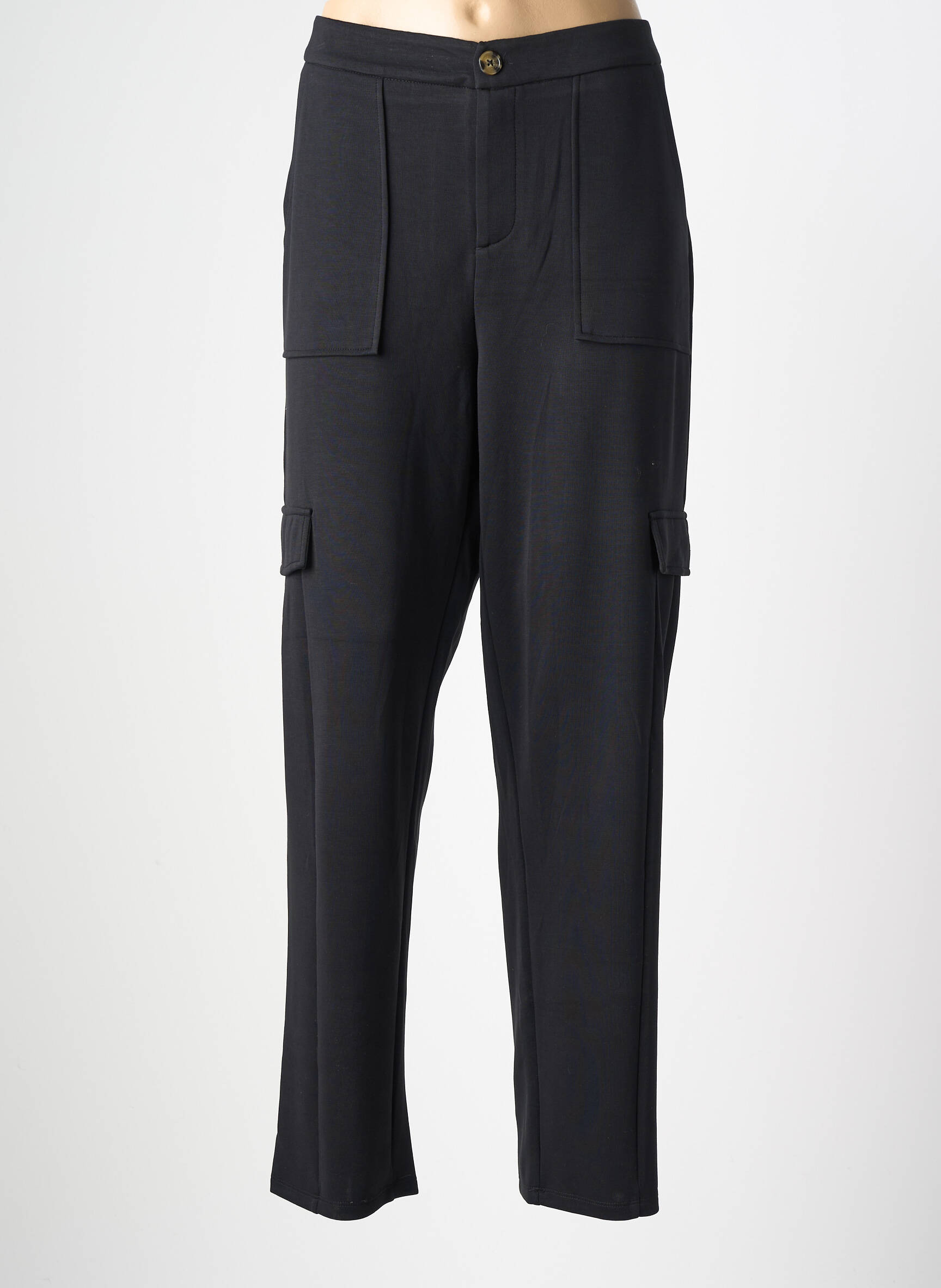 Pantalon droit stretch taille normale noir GARCIA femme