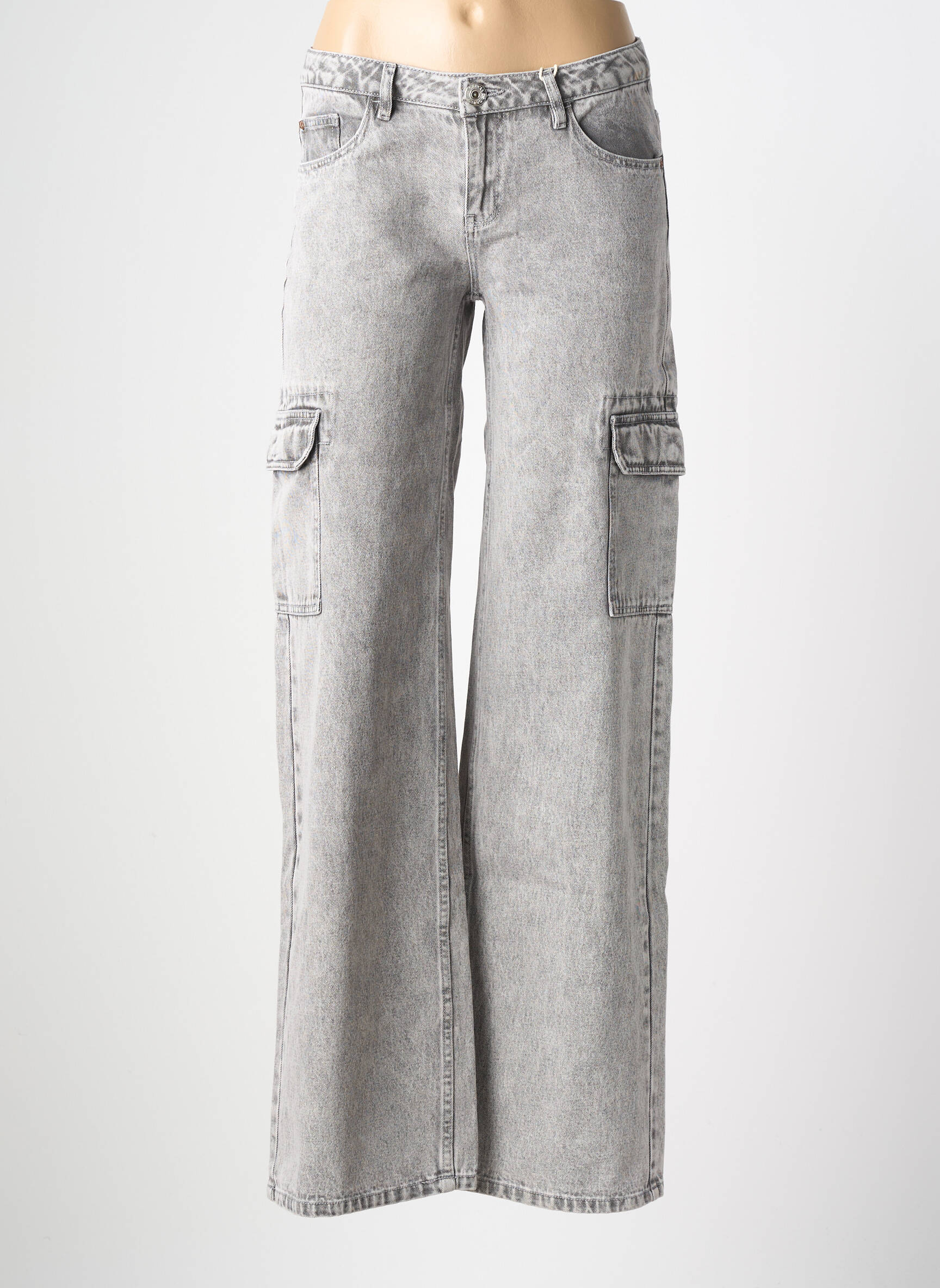 Jeans coupe large poches taille ajustable gris GARCIA fille