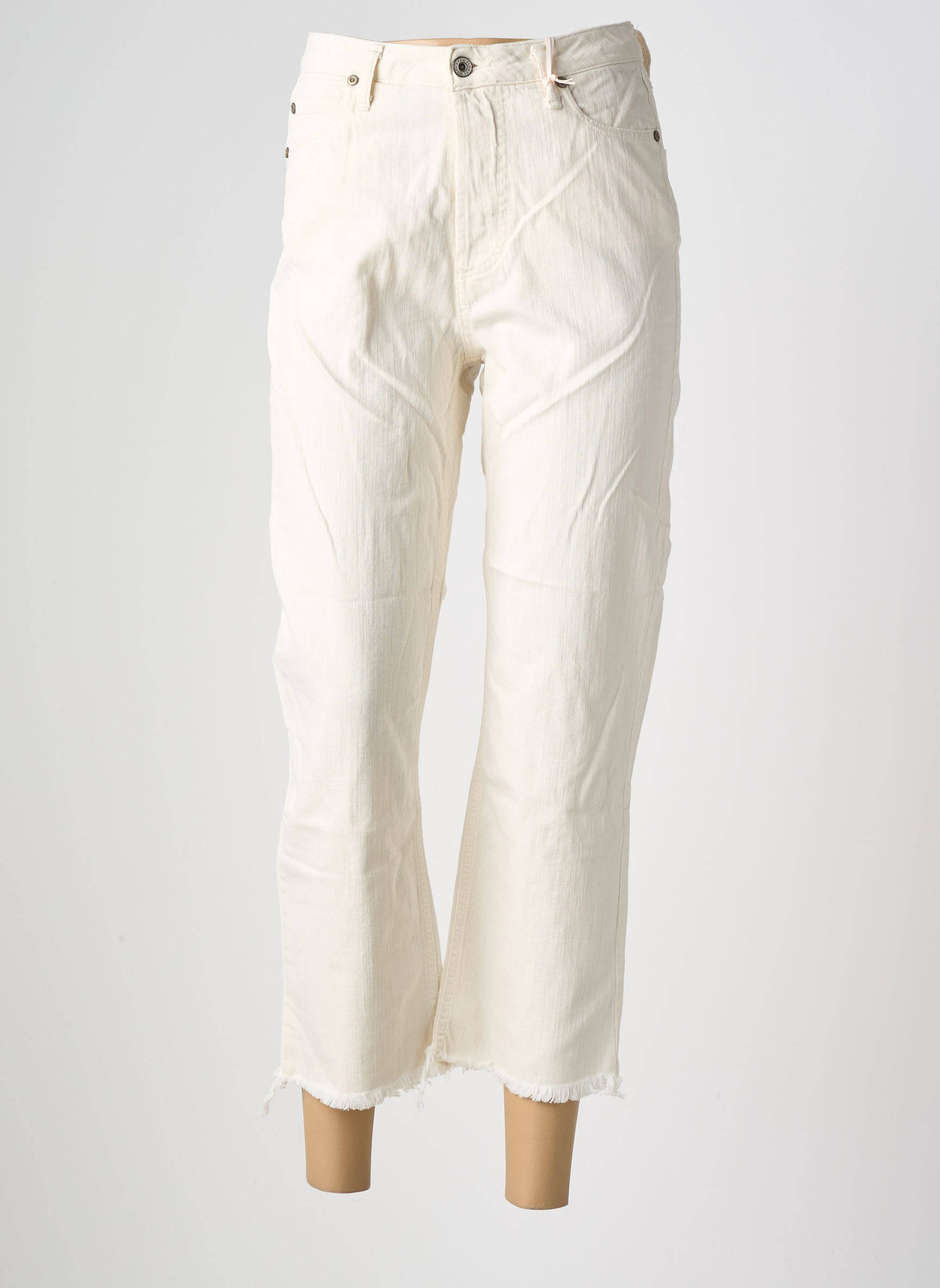 Jeans coupe droite taille normale taille normale blanc PLEASE femme