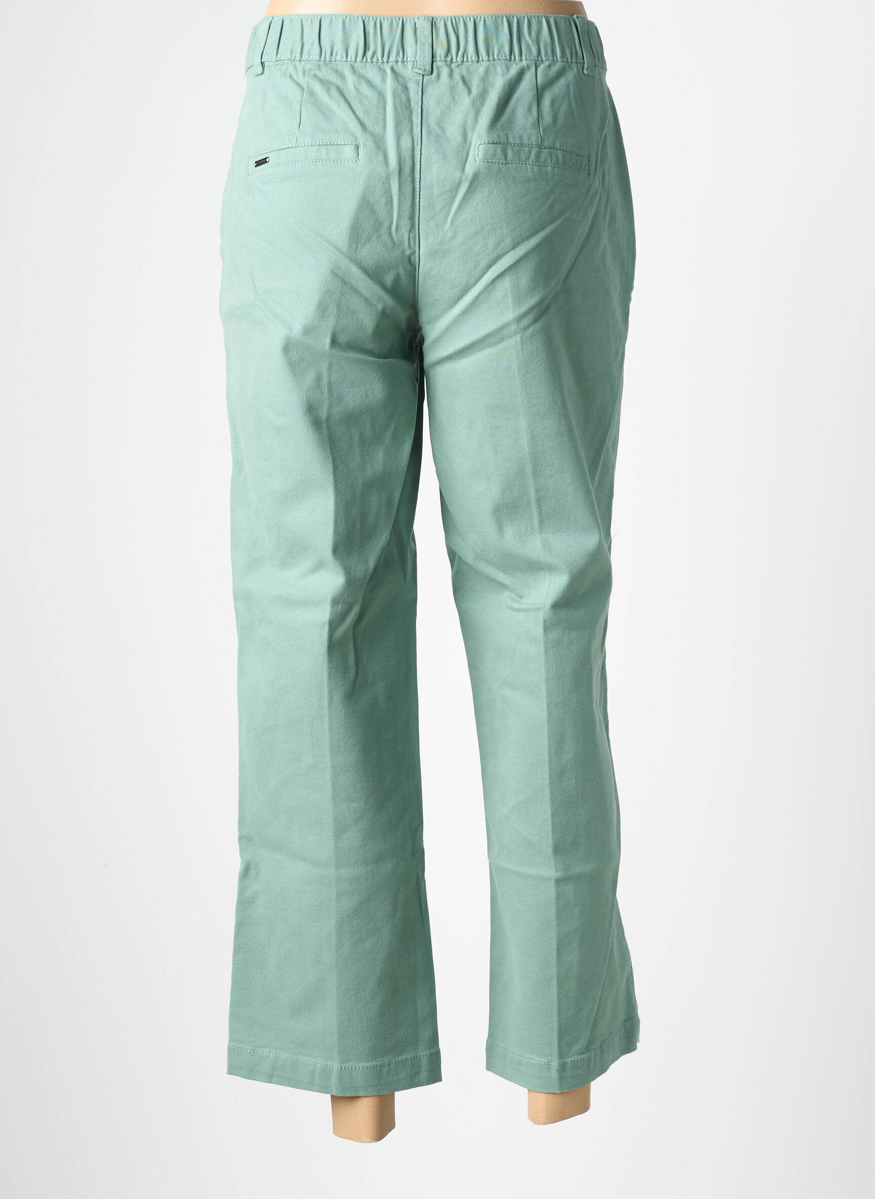 Pantalon chino fermeture zippée sous rabat boutonné taille normale vert STREET ONE femme
