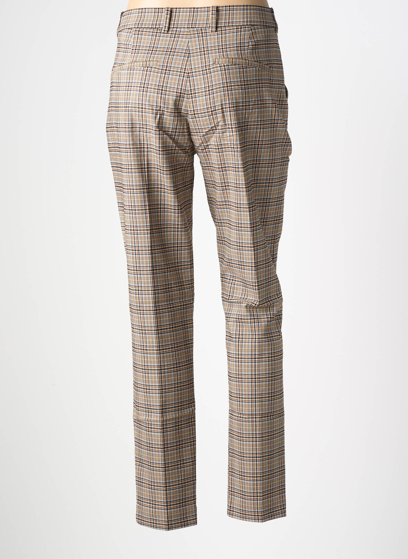 Pantalon chino tissage popeline taille normale marron GEISHA femme