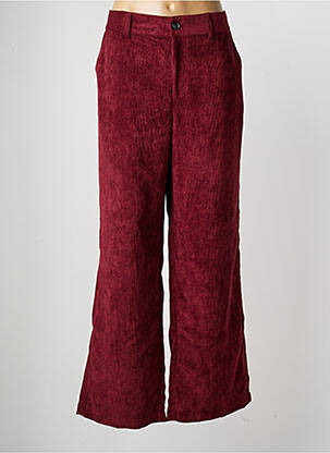Pantalon large fermeture zippée sous rabat boutonné taille normale rouge SOYACONCEPT femme
