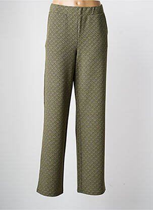 Pantalon droit stretch taille normale vert GEISHA femme