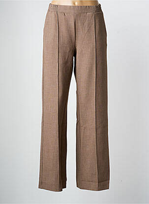 Pantalon droit taille élastique taille normale marron GEISHA femme