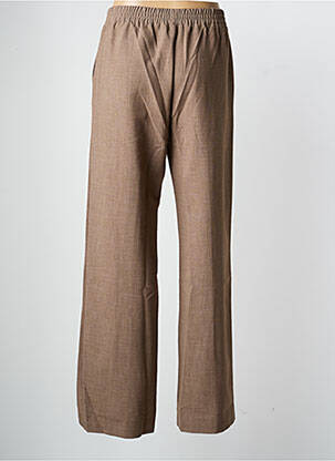 Pantalon droit taille élastique taille normale marron GEISHA femme