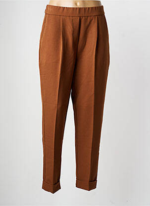 Pantalon droit stretch taille normale marron GEISHA femme