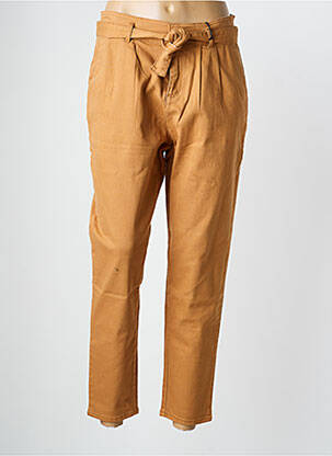 Pantalon droit tissage crêpe taille haute beige WAY (WAY ARE YOU) BY IKKS femme
