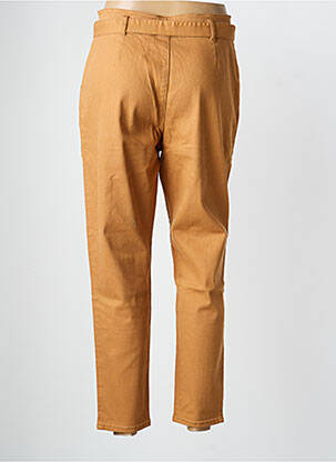 Pantalon droit tissage crêpe taille haute beige WAY (WAY ARE YOU) BY IKKS femme