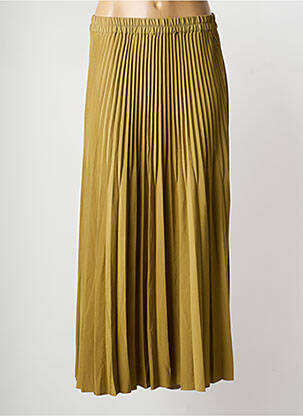 Jupe longue tissage crêpe vert GARCIA femme