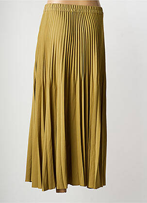 Jupe longue tissage crêpe vert GARCIA femme