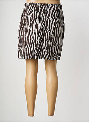 Jupe courte fermeture zippée au dos marron STREET ONE femme