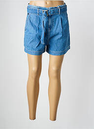 Short tissage denim taille haute bleu GARCIA femme