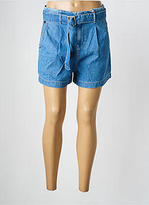 Short tissage denim taille haute bleu GARCIA femme